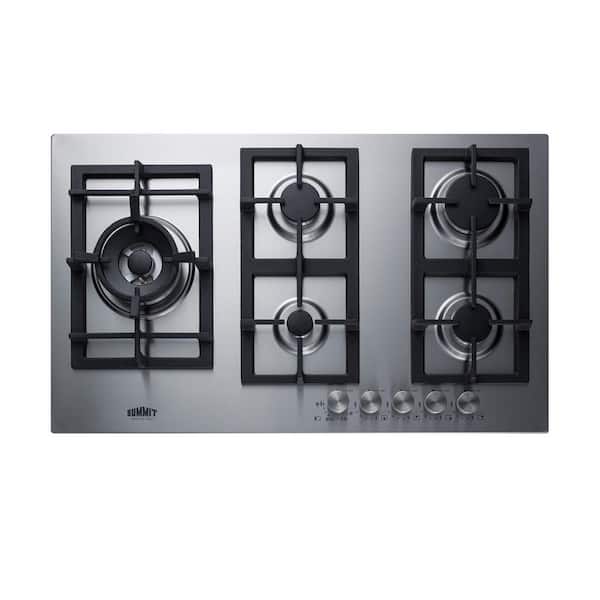 Summit Appliance 34 in. Gas Cooktop in Stainless Steel with 5-Burners