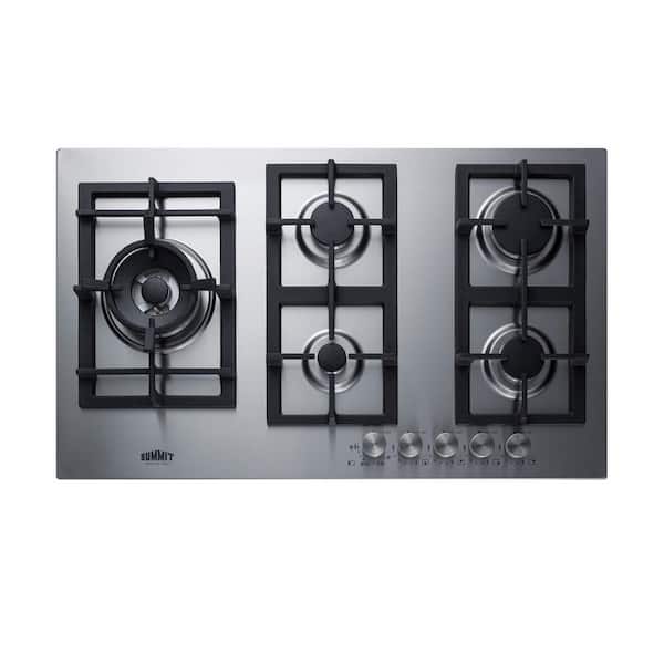 34 in. LP Gas Cooktop in Stainless Steel with 5 Burners