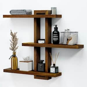 20.67 in. W x 4.3 in. D Variable Floating Shelves Wood Set of 4, Rustic Shelves for Wall, Decorative Wall Shelf