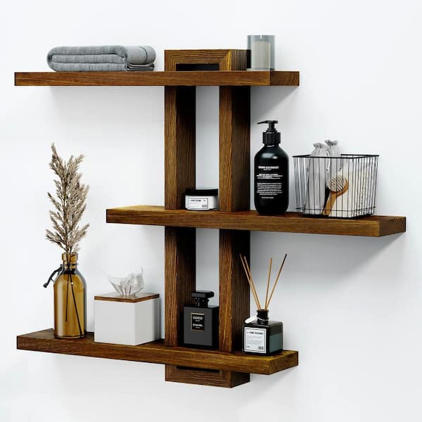 Floating Shelves, shops Rustic Wood Shelves, 4 Sets of Wall Mounted Shelf for Decor