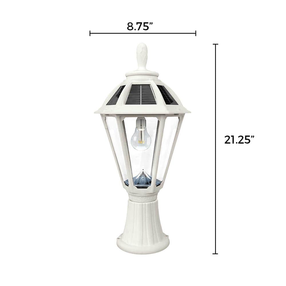 White Solar LED Outdoor Post Light with Multiple Mounting Options