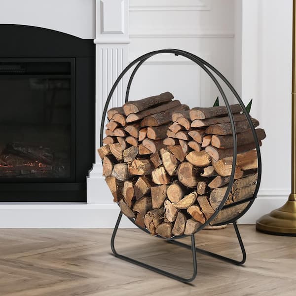Firewood Rack Fireplace Log Holder Wood Steel Stove Bracket