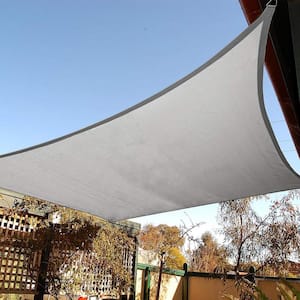 10 ft. x 10 ft. 185 GSM Light Gray Square UV Block Sun Shade Sail for Yard and Swimming Pool etc.