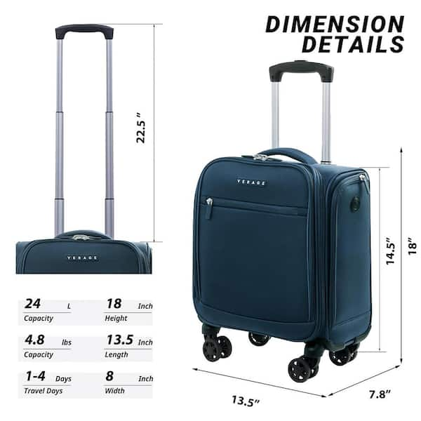 VERAGE 18 in. Spinner Small Suitcase Softside Lightweight Travel Bag for Men and Women Airplane Carry On Bag Nautical Blue GM23018 10SW 14 Retro blue The Home Depot