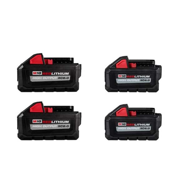 Milwaukee M18 18-Volt Lithium-Ion HIGH OUTPUT XC 8.0Ah (2-Pack) and 6.0Ah Batteries (2-Pack)