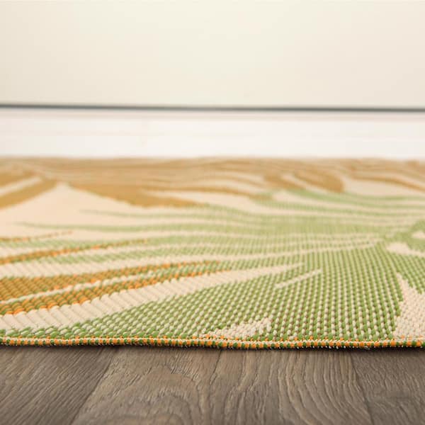 Hawaii Multi 3 ft. x 5 ft.  Floral Reversible Plastic Outdoor Area Rug