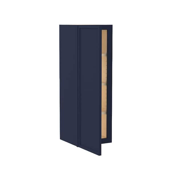 Franklin 15 in. W x 12 in. D x 36 in. H Assembled Plywood Wall Kitchen Cabinet in Vessel Blue with Soft Close