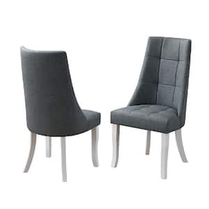 Finish Grey Material Vinyl Kitchen Dinette Dining Side Chairs (Set of 2) Dimensions: 22 in. W x 22 in. L x 39 in. H