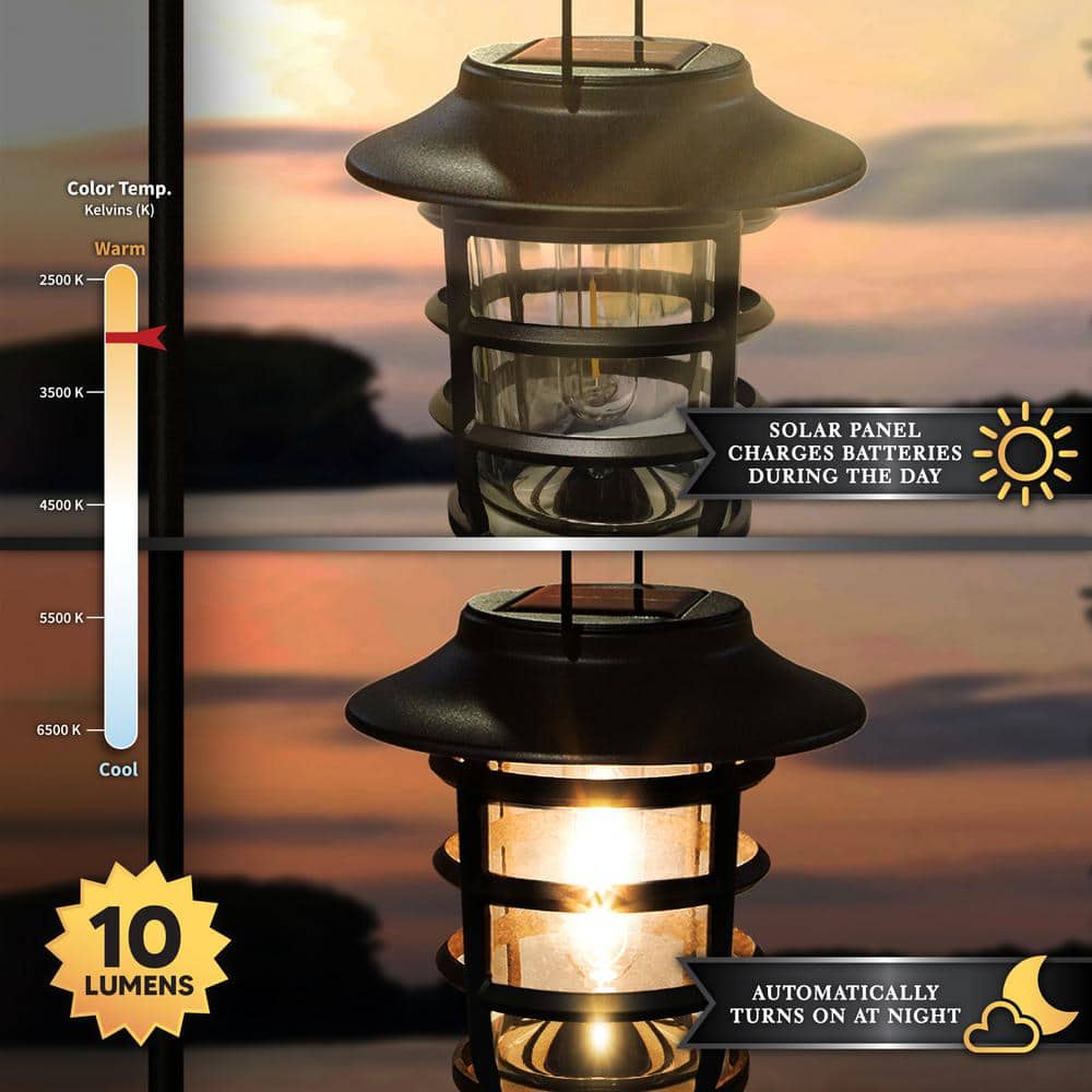 Nottingham Black Aluminum LED Solar Pathway Coach Light