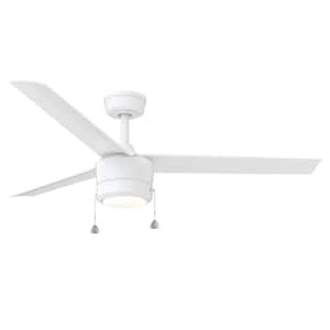 Tritour 52 in. Integrated LED Indoor Matte White Ceiling Fan with White Color Changing Light Kit
