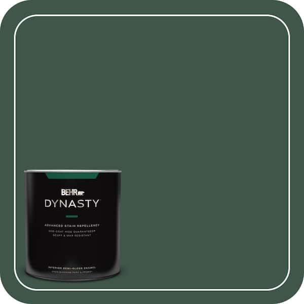 BEHR DYNASTY 1 qt. #470F-7 Deep Jungle Semi-Gloss Enamel Interior Stain-Blocking Paint and Primer