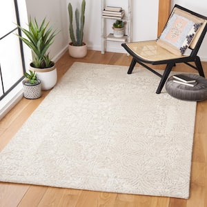 Metro Natural/Ivory Doormat 3 ft. x 5 ft. Solid Color Floral Area Rug