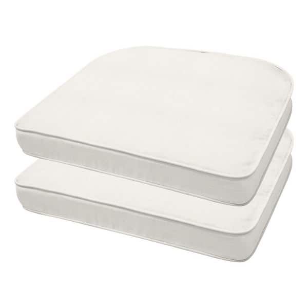 Honeycomb Textured Solid Bone Rounded Seat Cushion