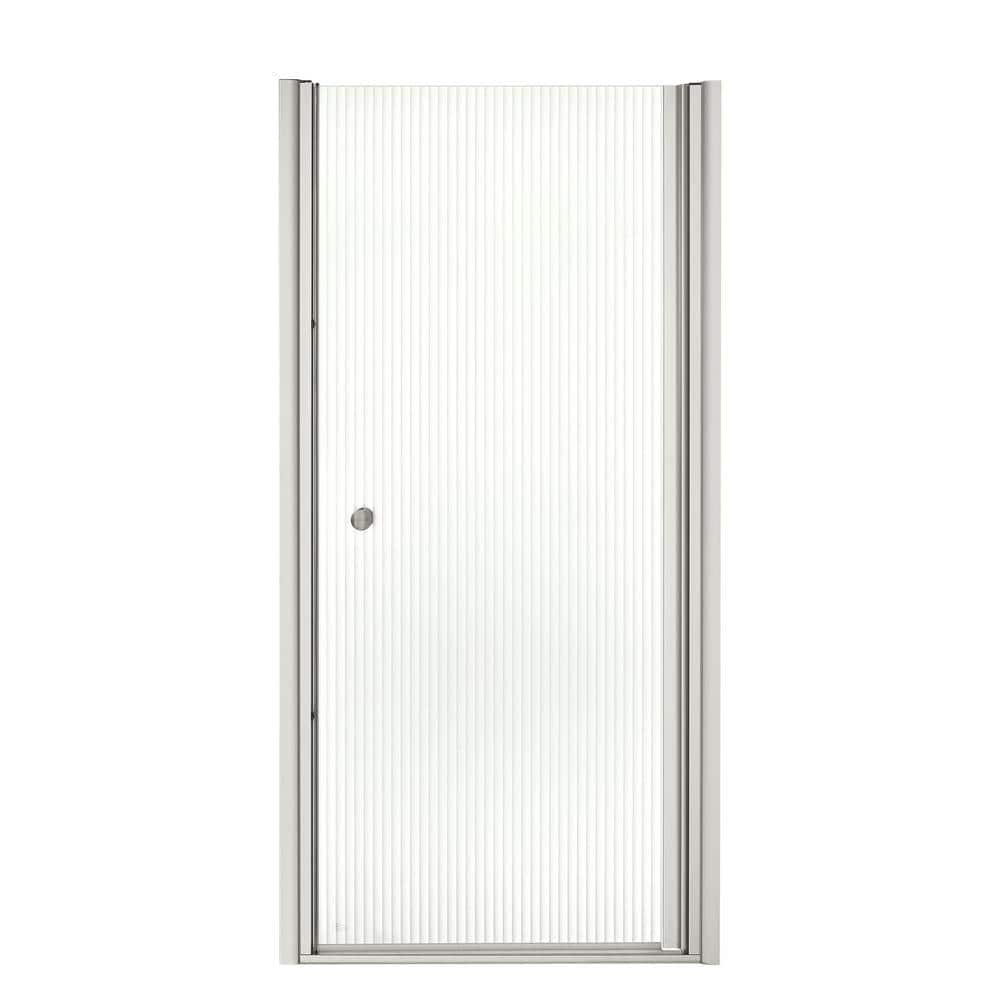 Fluence 32-3/4 in. x 65-1/2 in. Semi-Frameless Pivot Shower Door in Matte N