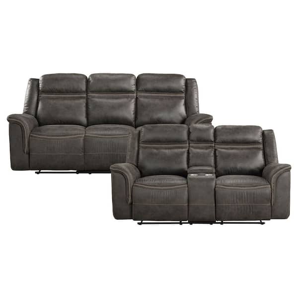 EVERGLADE HOME Jarita 166 in. W Round Arm Microfiber Rectangle Sofa in Brown