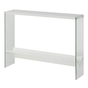SoHo V 42 in. White 30 in. H Rectangle Particle Board Console Table with-Shelf