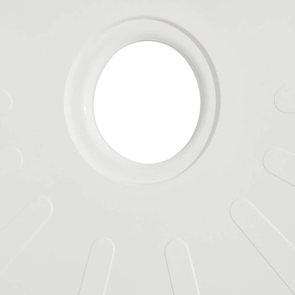 White Fiberglass Rectangular Shower Base with Left Drain, 30 x 60 Inch