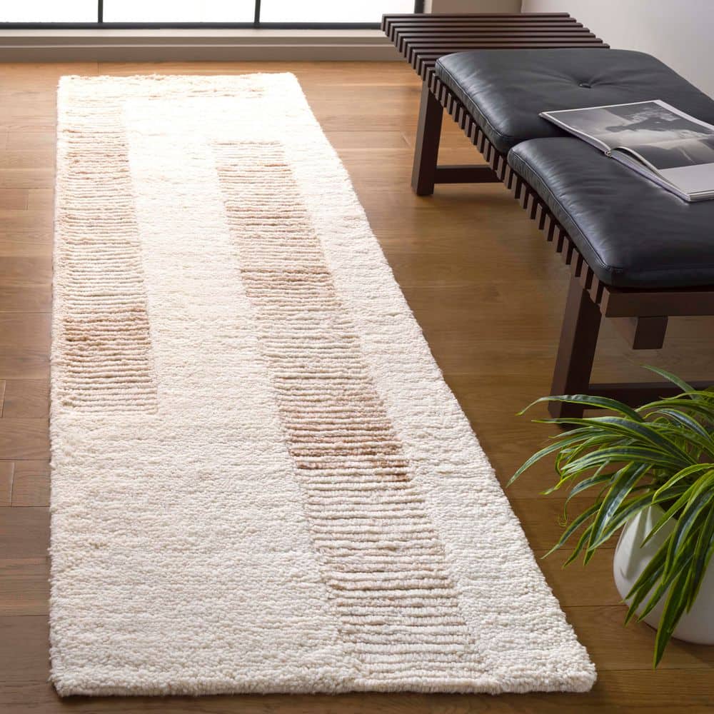 Vermont 2 ft. x 8 ft. Ivory/Beige Asymmetrical Block Runner Rug price history on PriceWatchPro