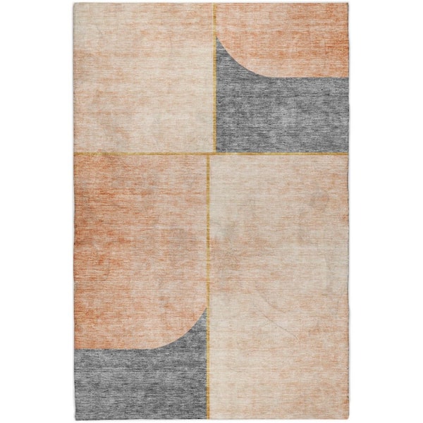 Dream Shag Premium Machine Washable Abstract ADS717 Coral 10 ft. x 14 ft. Area Rug