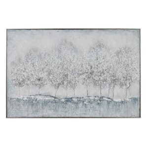 1- Panel Tree Framed Wall Art with Silver Frame 32 in. x 47 in.