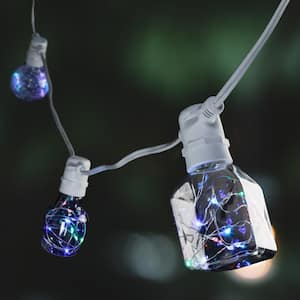 11-Watt Equivalent T20 Tube E26 Fairy Light Clear Glass LED Light Bulb in Multi-color (12-Pack)