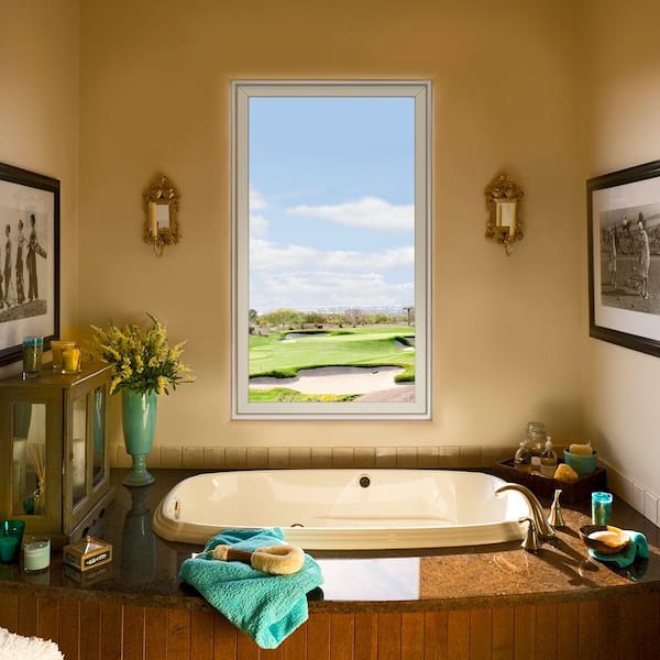 47.5 in. x 35.5 in. V-4500 Series Desert Sand Vinyl Picture Window w/ Low-E 366 Glass
