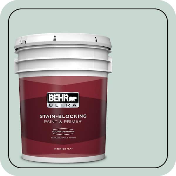 BEHR ULTRA 5 gal. #480E-2 Tide Pools Extra Durable Flat Interior Paint & Primer