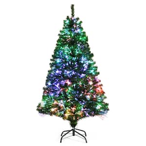 5 ft. Pre-lit Artificial Christmas Tree Fiber Optic Xmas Tree Holiday Decor