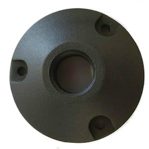 Round Base Mounting Bracket for Low Voltage Outdoor Landscape Lighting Fixtures In Black