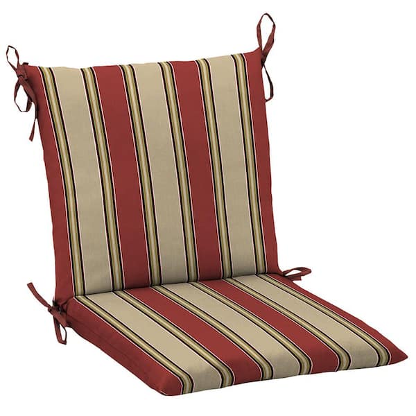 Hampton Bay Wide Chili Stripe Mid Back Outdoor Chair Cushion