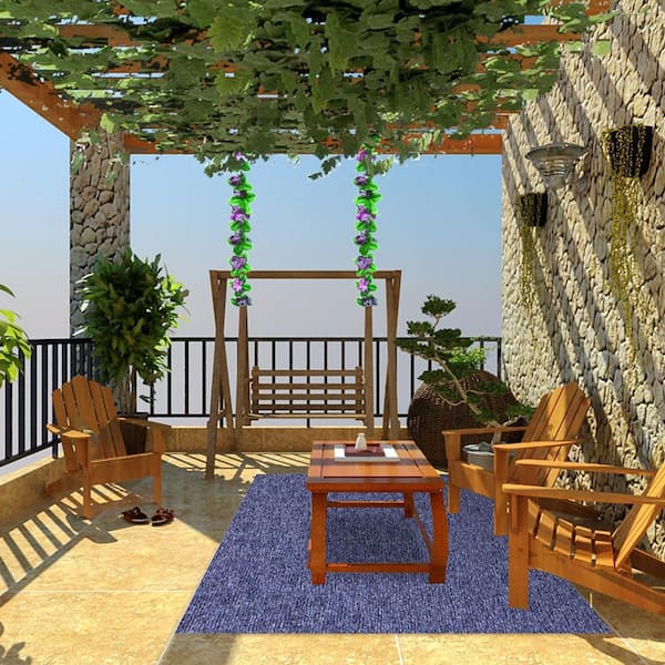 VEVOR Deep Back Blue 6 ft. x 52 ft. Waterproof Indoor/Outdoor Area