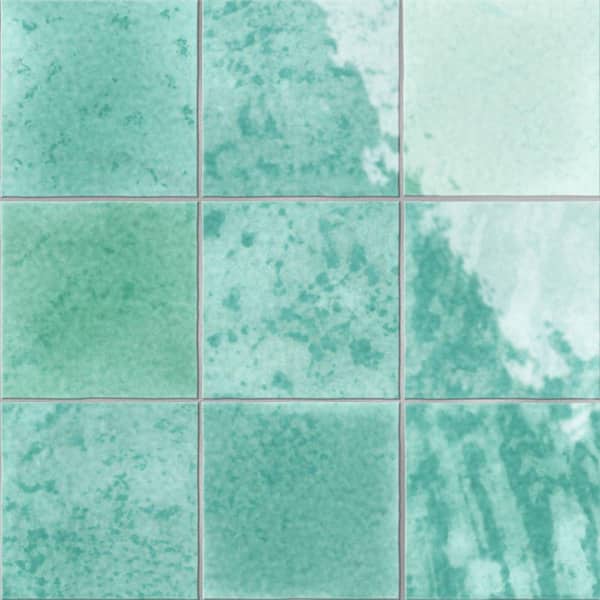Menorca Aqua 4 in. x 4 in. Ceramic Wall Tile (6.6 sq. ft. /Case)