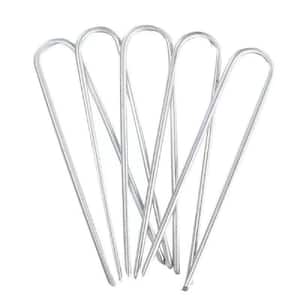 8 in. x 1.57 in 11 Gauge Galvanized Landscape Staples Stake Pins for Landscape Fabric, Irrigation Lines, Sod (50-Pack)