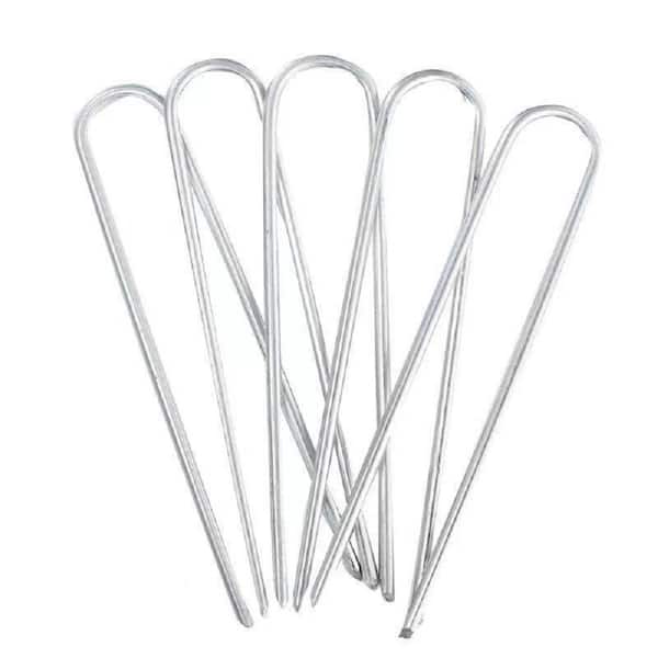 Agfabric 8 in. x 1.57 in 11 Gauge Galvanized Landscape Staples Stake Pins for Landscape Fabric, Irrigation Lines, Sod (50-Pack)
