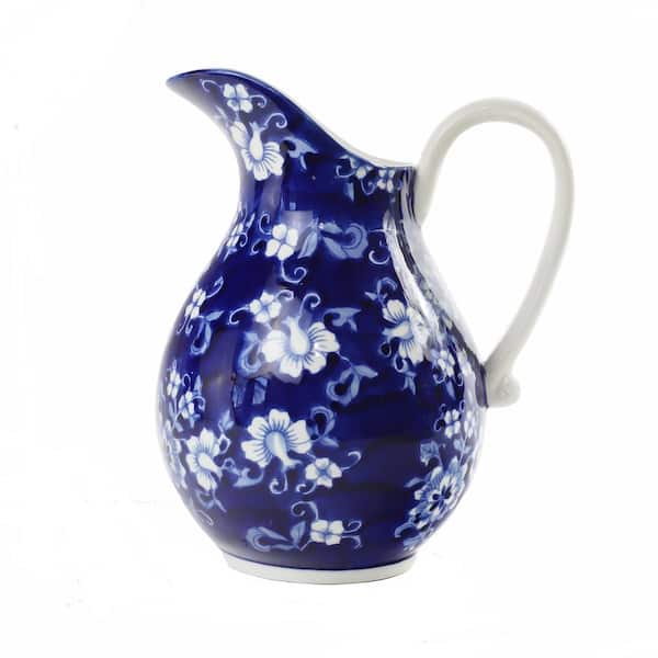 Blue Garden 68 fl.oz. Stoneware Pitcher with Handle