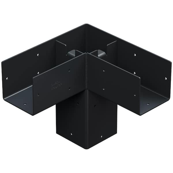 Outdoor Accents Sage System Black Powder-Coated Corner Connector for 4x4 with Screws (2-Pack)