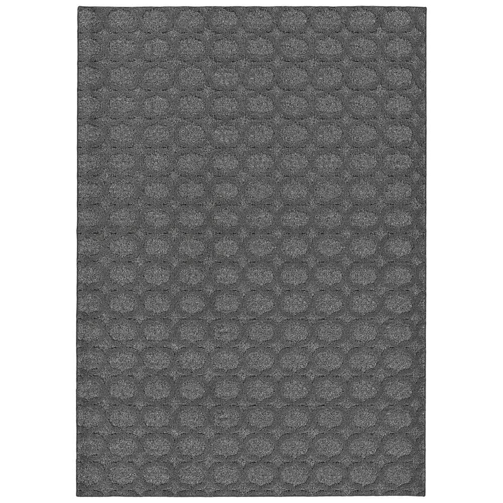 Gray Stripe Synthetic Flat Woven 6' x 9' Outdoor Rug