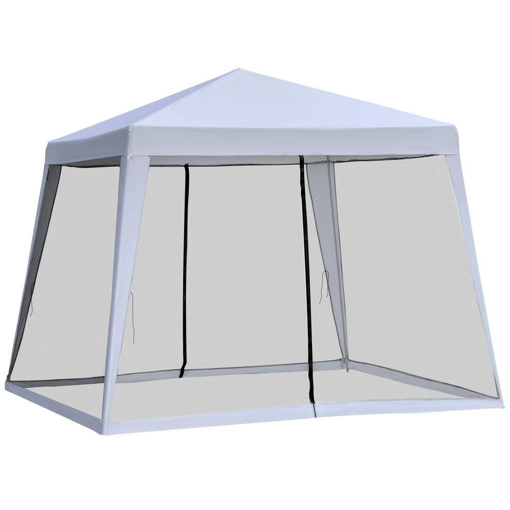 10 ft. x 10 ft. Grey Slant Leg Outdoor Canopy Tent, Patio Party Sun Shelter with Mesh Sidewalls and Zippered Doors price history on PriceWatchPro