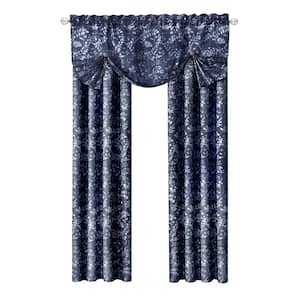 Charlotte 17 in. L Polyester Window Curtain Valance in Navy