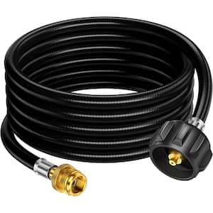 12-Feet Propane Hose Adapter with QCC1/Type1 & CGA600 Connection for Weber Q Grill/Coleman in Black