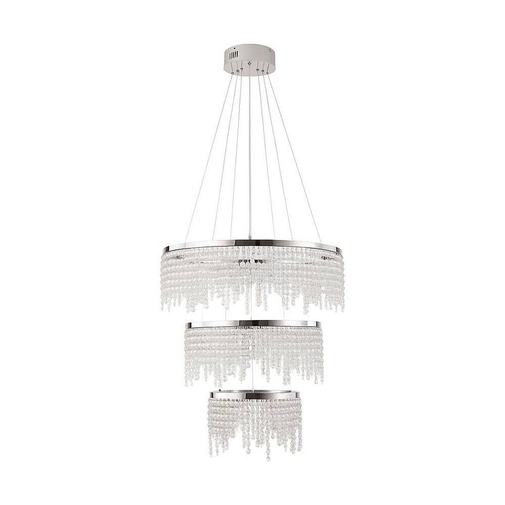 24 in. 1-Light Polished Chrome Chandelier for Indoor Use with Integrated Crystal LED price history on PriceWatchPro