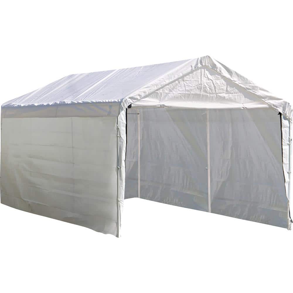Shelterlogic 10 Ft W X 20 Ft D Sidewalls And Doors Kit For Max Ap White Canopy With Uv Resistant Fabric And 100 Waterproof Seams 25775 The Home Depot