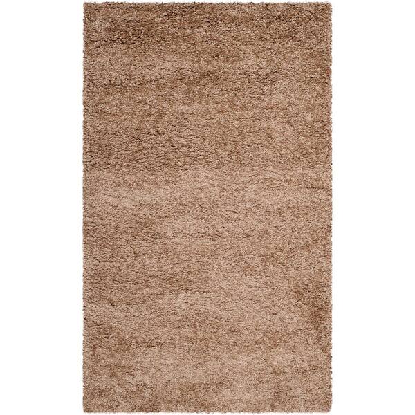 SAFAVIEH Milan Shag Dark Beige 3 ft. x 5 ft. Solid Flokati Area Rug