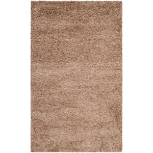 Milan Shag 4 ft. x 6 ft. Dark Beige Solid Area Rug