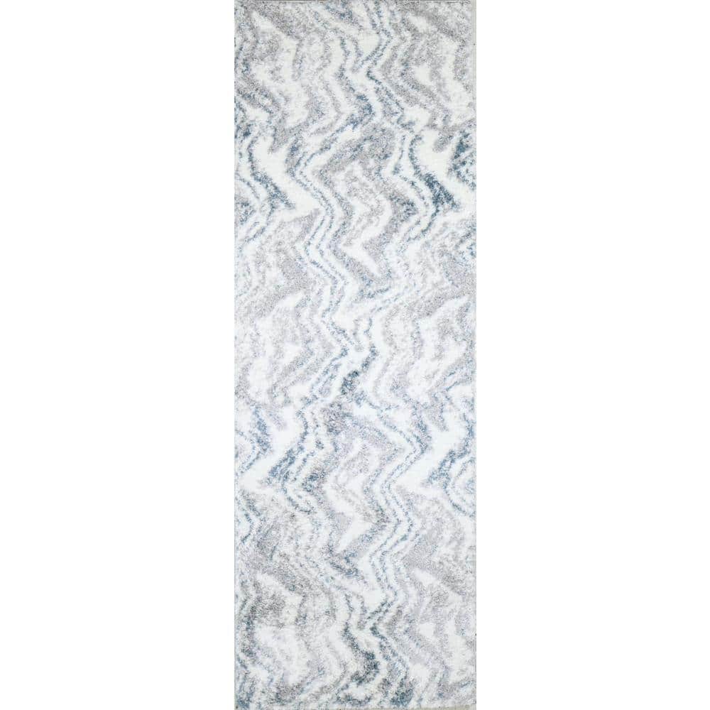 Andes White/Grey 9 ft. x 12 ft. (86 x 116) Geometric Contemporary Ar