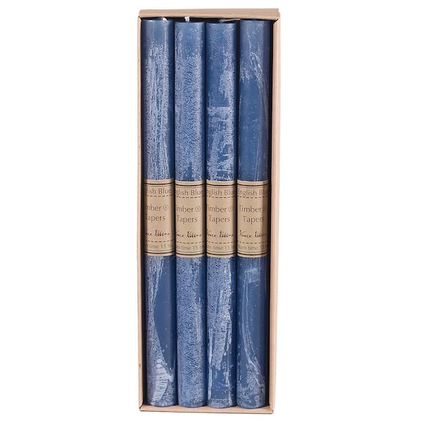 Vance Kitira 12" English Blue Timber Tapers (Set of 12)