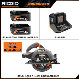 18V Starter Kit with (2) 4.0 Ah MAX Output Batteries and Charger with FREE Brushless 7-1/4 in. Circular Saw