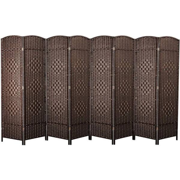 Privacy 8 Panel Room Divider, Folding Screen,Brown