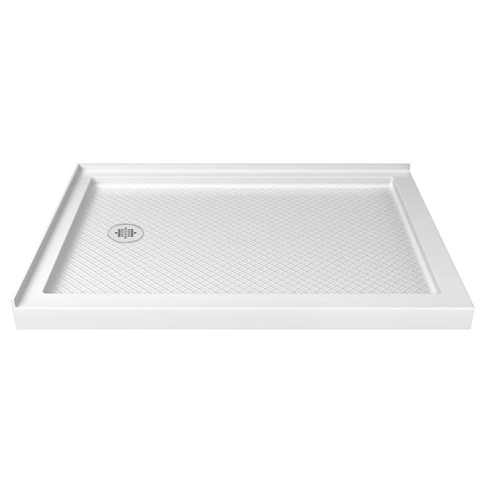 Flex 60" Chrome Semi-Frameless Rectangular Shower Enclosure with Clear Glass