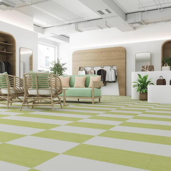 FabCore Lilypad 28 MIL x 12 in. W x 24 in. L Glue Down Waterproof Vinyl Tile Flooring (36 sqft/case)